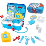 TiokMc Doctor Kit for Toddlers, 17-Piece Medical Play Set for 3-5 Year Old Boys & Girls, Includes Realistic Tools for Pretend Play and Learning