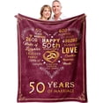 thumbnail image 1 of Gifts for 30th Anniversary Blanket, 30th Pearl Wedding Anniversary Couple Gifts for Dad Mom Parents Friends, 30 Years of Marriage Throw Blankets Gift for Husband Wife Her Him 50"x60", 1 of 5