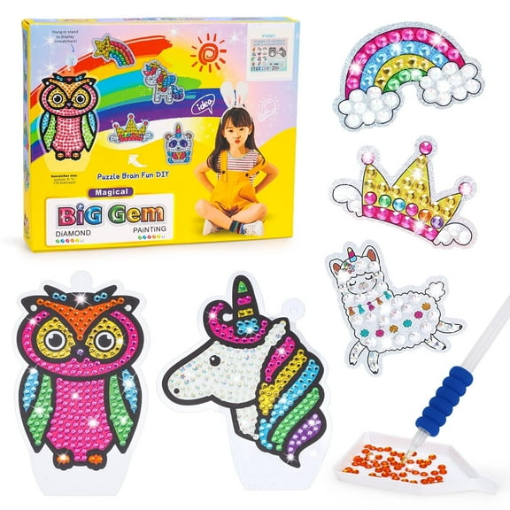 Gifts for 4 5 6 7 8 9 Year Old Girl Painting Kit Unicorn Girls Toys Age 5 6 7 8 Craft Kits for Kids 6-9 Birthday Gift for Girl Gem Stickers for Children Presents for 5-10 Year Old Girls