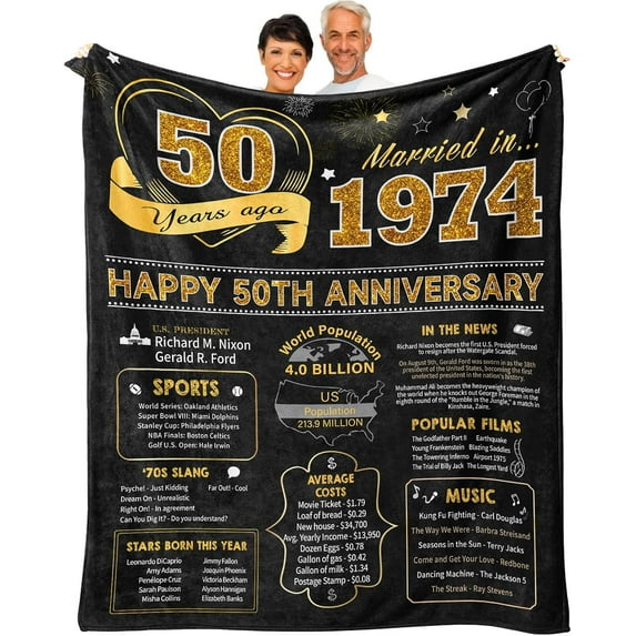 Gifts for 40th Wedding Anniversary Throw Blanket 60x50 Inch, 40th Wedding Anniversary Blanket Gifts for Couple/Parents/Husband/Wife/Him/Her, 40 Years Ruby Wedding Anniversary Decorations