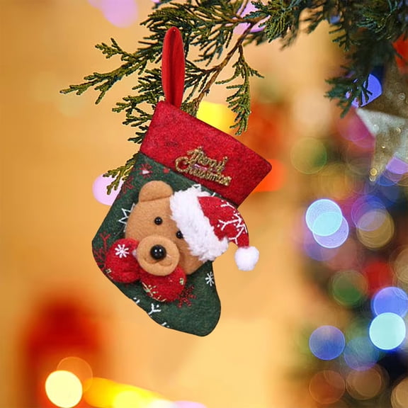 Gifts Under $5 Boovnll Christmas Stockings 5 Inch Cute Mini Christmas Stocking Personalized Christmas Tree Ornaments Hanging Stocking Party Decor Gifts Bags, Christmas Decorations