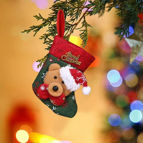 Gifts Under $5 Boovnll Christmas Stockings 5 Inch Cute Mini Christmas Stocking Personalized Christmas Tree Ornaments Hanging Stocking Party Decor Gifts Bags, Christmas Decorations