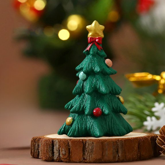 Gifts Under $5 Caoblia Mini Christmas Tree 3.5 Inch Small Plastic Xmas Tree Figurine Ornaments & Presents Artificial Christmas Tree for Holiday Indoor Tabletop Party Decor, Christmas Decorations