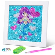 Gifts for 7 8 9 10 11 Year Old Girls Art and Craft Kits for Kids 8-12 Birthday Gifts Toys for Girls Age 6-12 Mermaid Diamond Painting Kits for Children Dotz Paint by Number Supplies Present