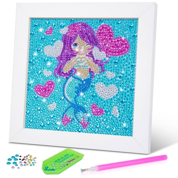 Gifts for 7 8 9 10 11 Year Old Girls: Art and Craft Kits for Kids 8-12 Birthday Gifts Toys for Girls Age 6-12 Mermaid Painting Kits for Children Dotz Paint by Number Supplies Present for Kids
