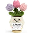 thumbnail image 1 of Gifts for Aunt - Cute Christmas, Mothers Day, Birthday Gifts for Moms - Emotional Positive Support Crochet Flower Plush - Knitted Positive Tulip Flowers Crochet Doll, 1 of 7