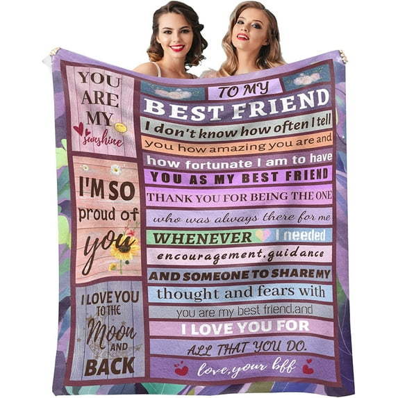 Gifts for Best Friends Blanket 60"x50",Best Friend Birthday Gifts for Women, Unique Friendship Gifts for Women Friends,BFF Gifts,to My Bestie Blanket,Thoughtful Besties Gift Ideas for Women Blanket