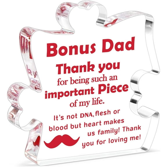 Gifts For Bonus Dad, Father'S Day Gifts For Bonus Dad Step Dad, Birthday Present For Stepdad Father Gift Idea, Thank You Bonus Dad Acrylic Decoration Sign/Plaque