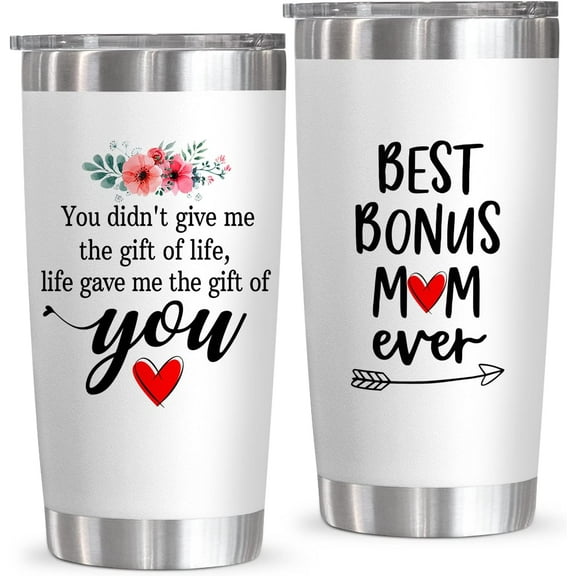 Gifts For Bonus Mom, Mama Gifts For Women, Step Mom Gift Ideas, Mother, Bonus Mom, Birthday Gifts For Mom From Daughter, First Time, New Mom Gifts For Women, 20oz Stainless Steel Tumbler