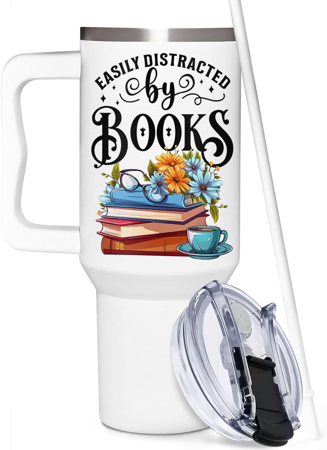 Gifts For Book Lovers - Mothers Day Gifts For Book Readers - Book Lovers Birthday Gift - Christmas Gifts For Bookworm - Bookish Gifts, Book Club Gifts, Books For Women - 40Oz Tumbler With Handle
