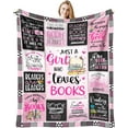 thumbnail image 1 of Gifts for Book Lovers Women, Bookish Gifts for Book Lover Women, Book Club Gifts for Readers Throw Blankets 60" x 50", Book Lover Gifts for Reading Lovers/Librarian/Bookworm/Book Nerd, 1 of 5