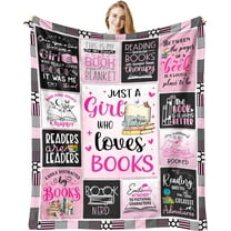 Gifts for Book Lovers Women, Bookish Gifts for Book Lover Women, Book Club Gifts for Readers Throw Blankets 60" x 50", Book Lover Gifts for Reading Lovers/Librarian/Bookworm/Book Nerd