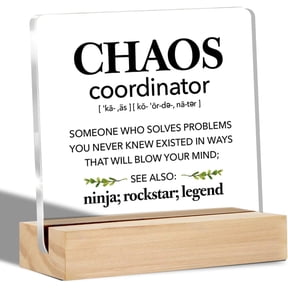 Gifts for Boss Leader Coach Coworker Clear Desk Decorative Sign Appreciation Gift Acrylic Sign with Stand Table Plaque Sign Keepsake Home Office Decor 4x4 Inch