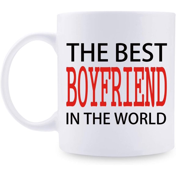 Gifts for Boyfriend - The Best Boyfriend In The World Mug - 11 oz Funny Ceramic Coffee Tea Cocoa Mug - Unique Coffee Cup Present Idea for Boyfriend (Boyfriend)