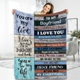 thumbnail image 1 of Gifts for Boyfriend Throw Blanket, Fleece Blanket Birthday Gifts for Men, Boyfriend Gifts from Girlfriend, Anniversary Day Gifts for Him, Flannel Lightweight Soft Blanket to My Boyfriend for Bed Couch, 1 of 1