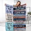 thumbnail image 1 of Gifts for Boyfriend Throw Blanket, Fleece Blanket Birthday Gifts for Men, Boyfriend Gifts from Girlfriend, Anniversary Day Gifts for Him, Flannel Lightweight Soft Blanket to My Boyfriend for Bed Couch, 1 of 6