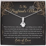 Gifts for Boyfriends Mom Necklace Birthday Gift for Boyfriends Mom, Christmas Gift for Boyfriends Mom From Girlfriend Alluring Beauty Necklace With Card Boyfriends Mother Gift