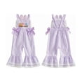 thumbnail image 1 of Gifts for Boys and Girsl Toddler Girls Easter Plaid Jumpsuit Sleeveless Bell Bottom Romper with Bunny Ear Straps and Egg Embroidery Soft Stretch Outfit for 12 Months to 5 Years, 1 of 7