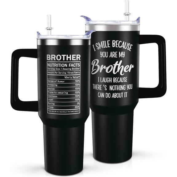 Gifts for Brother,40 oz Tumbler With Handle Lid and Straw, Father''s Day/Birthday/Christmas Gifts For Big/Little Brother From Sister/Bro,Brothers Travel Mug Coffee Cup