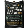 thumbnail image 1 of Gifts for Brother Blanket, Brother Birthday Gift, Big Brother Gifts, Brother Gifts from Sister Brother, Brother Gifts for Fathers Day, Christmas, to My Brother Throw Blanket, 60"x50", 1 of 6