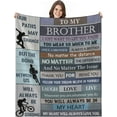 thumbnail image 1 of Gifts for Brother Blanket - Brother Gift from Sister - Brother Gifts - Brother Birthday Gift - Birthday Gifts for Men - Soft Flannel Throw Blankets (Sport, 50x60 in), 1 of 7