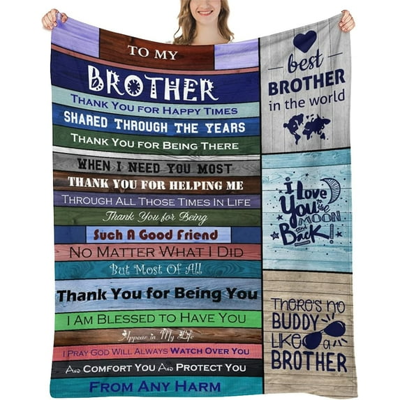 Gifts for Brother, Brother Gifts, Brother Gifts from Sister, Big Brother Gift - Gifts for Brother Adult, Gift for Brother, Birthday Gifts for Brother (Gifts for Brother, 60" X 50" Brother Blankets)