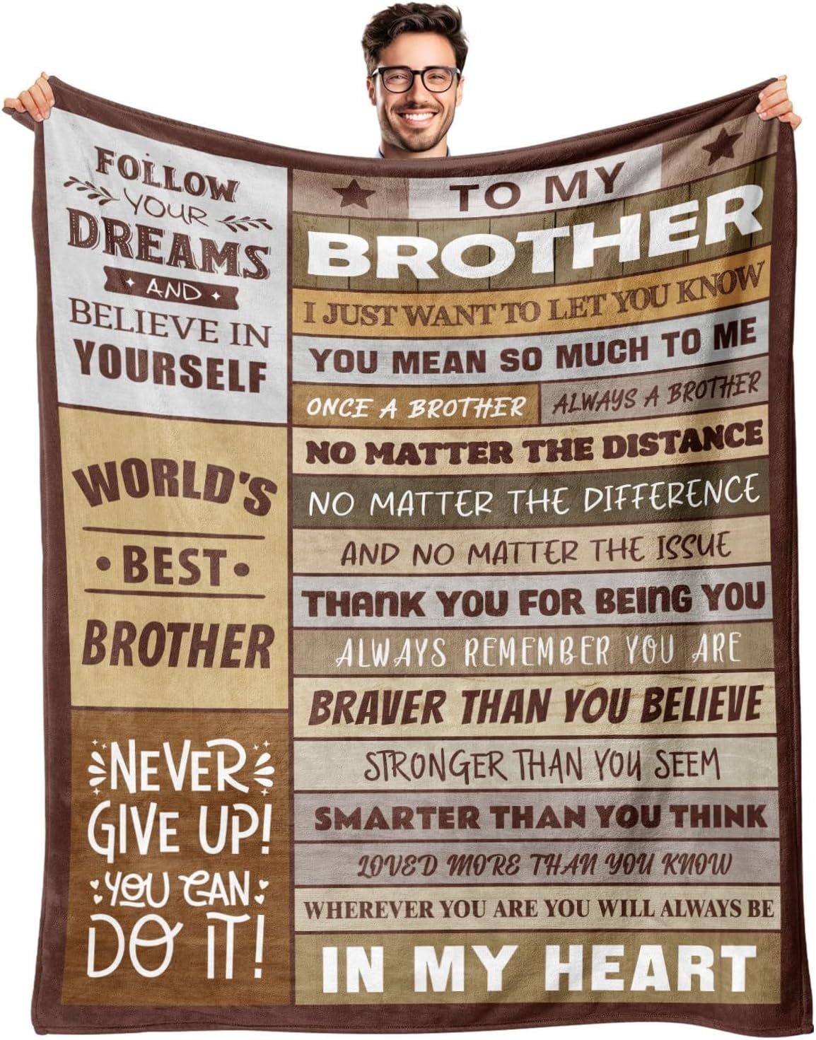 Gifts for Brother - Brother Gifts from Sister - Best Birthday Gift for Brothers Adult - Christmas | Fathers Day Blanket Gift for Brothers - Funny Gifts for Brother's - Soft Throw Blanket