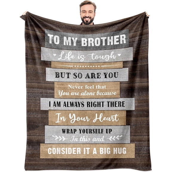 Gifts for Brother, Brother Gifts from Sister, Brothers Birthday Gift, Gift for Brothers Adult, Best Bro Ever Presents, to My Bro Presents Blanket 60"X50"