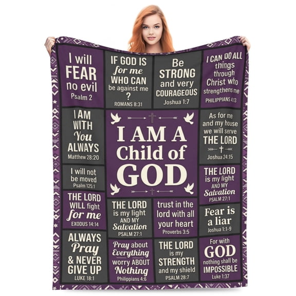 Gifts for Christian women, Baptism Gifts , Gifts for Catholic Women, Inspirational, Religious Birthday Gifts for Women, I Am a Child of God Blanket, Confirmation Gift 50x40