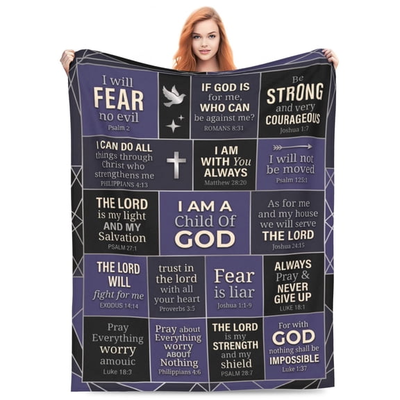 Gifts for Christian women, Baptism Gifts , Gifts for Catholic Women, Inspirational, Religious Birthday Gifts for Women, I Am a Child of God Blanket, Confirmation Gift 50x40