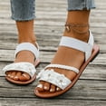 thumbnail image 1 of Gifts Clearance Sandals for Women 2025 Women's Fashion Casual Summer New Style Flower Sandals Soft Bottom Flat Bottom Roman Beach Sandals, 1 of 9