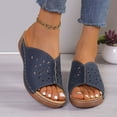 thumbnail image 1 of Womens Sandals Women's New Summer Plus-size Floral Wedge One-line Beach Sandals, 1 of 7