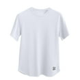 thumbnail image 1 of Mens Casual Shirts Solid Comfortable Sport Casual Short Sleeved Round Neck Shirts, 1 of 9