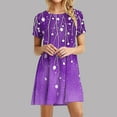 thumbnail image 1 of Women Plus Size Dresses Womens Casual Printed Short Sleeve Round Neck Ladies Dress, 1 of 7