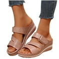 thumbnail image 1 of Womens Sandals Comfortable Fashion Casual Round Head Comfy Slippers Beach Casual Slipsole Shoes, 1 of 10
