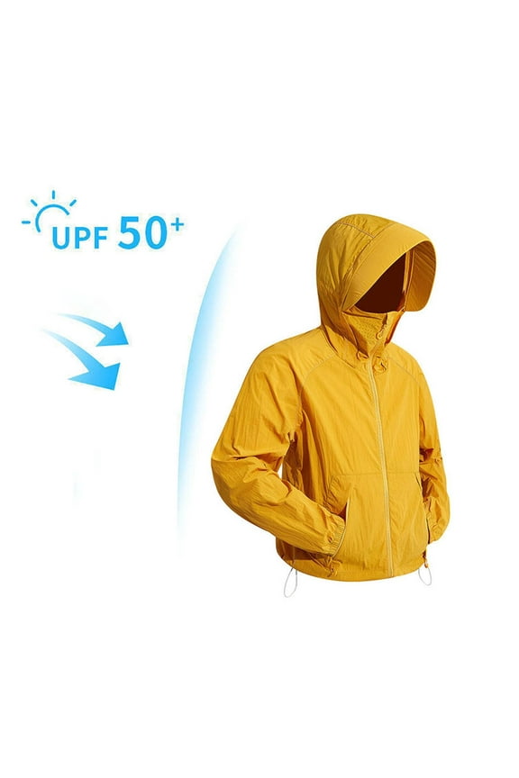 Men's Sun Protection Clothing Solid Sunscreen Climb Sport Run Pocket Zipper Long Sleeved Hooded