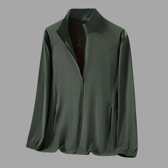 Men's Summer Sun Protection Clothing Solid Outdoor Breathable Short Sleeved Clothing Jackets