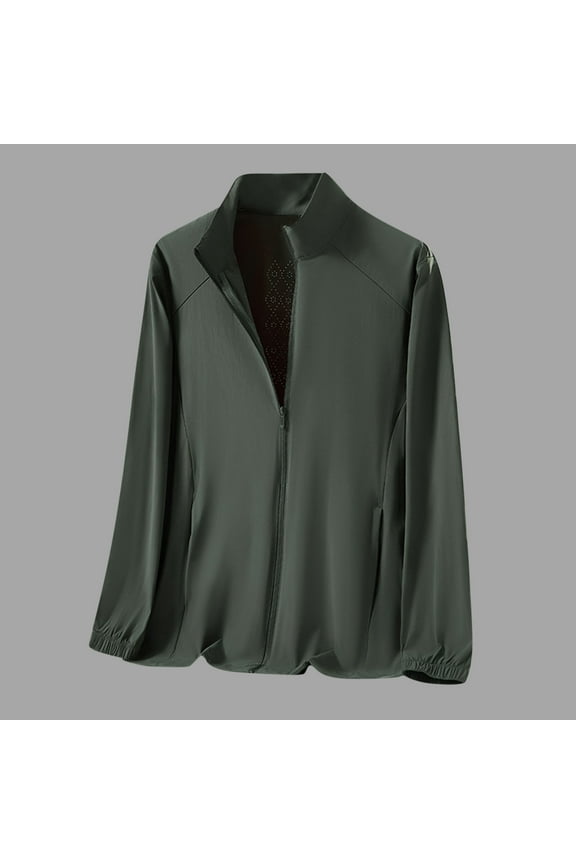 Men's Summer Sun Protection Clothing Solid Outdoor Breathable Short Sleeved Clothing Jackets