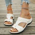 thumbnail image 1 of Gifts Clearance Women's Sandals Women's Fashion Casual Summer New Solid Color Roman Casual Bow Shoes Wedge Heel Slippers, 1 of 9
