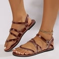 thumbnail image 1 of Clear Sandals for Women, Women's Fashion Casual Summer New Beach Solid Buckle Flat Sandals, 1 of 8