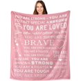 thumbnail image 1 of Gifts for College Girls, Inspirational Blankets for Women, Pink Gifts for Women, Pink Christmas Throw Blanket for Women, Motivational Gifts for Friends Women, to My Badass Daughter Blanket 50x60, 1 of 6