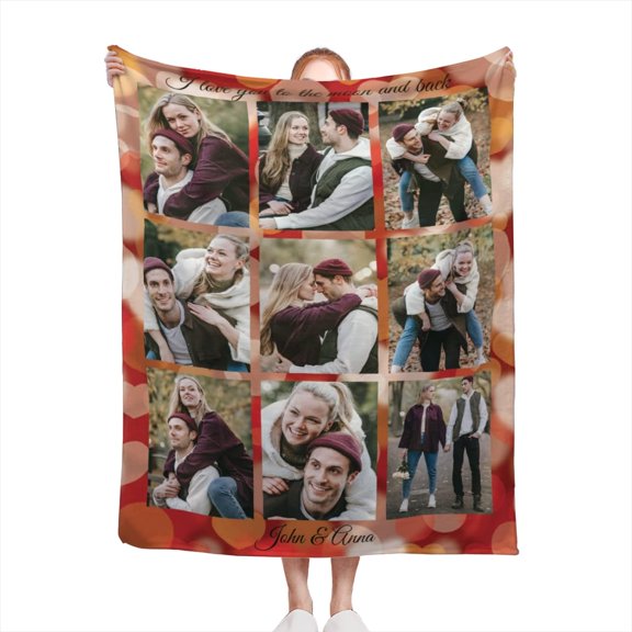 Gifts for Couple Customized Blankets with Photos for Couple Personalized Blanket with Picture Custom Blanket with Photo Collage Valentines Day Gifts for Wife Husband Girlfriend Boyfriend