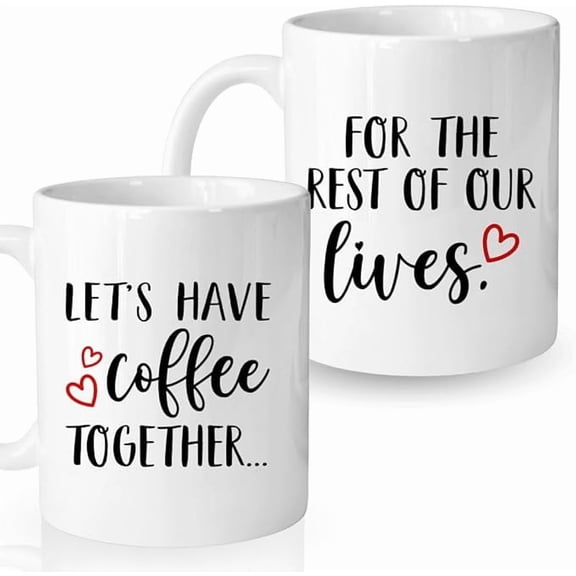 Gifts For Couple, Lets Have Coffee Together Forever Mug Set, Bridal Shower Wedding Gifts, Engagement Gift For Couple, His And Hers Mugs, Anniversary Present On Birthday, Christmas For Wife