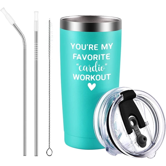 Gifts for Couples Newlywed Wife Mrs Girlfriend, You''re My Favorite Cardio Workout Travel Tumbler for Valentine''s Day Birthday Engagement Wedding Anniversary, 20 oz Stainless Steel Tumbler, Mint