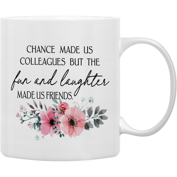 Gifts for Coworkers Coffee Mug, Farewell Gifts for Coworkers, Retirement Gifts, Coworker Leaving Gifts for Women Men Coffee Cups Ceramic 11oz, Chance Made Us Colleagues Tea Cup