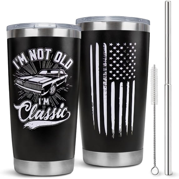 Gifts for Dad 20oz Tumbler Cup 40th, 50th, 60th, 70th, 80th Birthday Gifts for Men Funny Gift Ideas for Husband,Grandpa,Fathers Day Christmas Gifts for Men