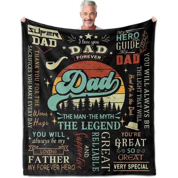 Gifts for Dad - Dad Birthday Gift - Dad Gifts from Daughter/Son - Birthday Gifts for Dad - Dad Blanket- Gifts for Dad Who Wants Nothing - Best Dad Ever Gifts - Papa/Father Gifts Blanket 50" x 60"