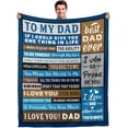thumbnail image 1 of Gifts for Dad Blanket Christmas Dad Birthday Gifts Fathers Day Blanket Gifts from Daughter Son Kid Valentines to My Dad Throw Blanket Bonus Step Dad Papa New Dad Gift for Husband from Wife Dad 50x60, 1 of 6