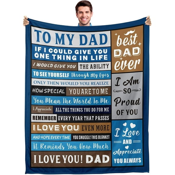Gifts for Dad Blanket Christmas Dad Birthday Gifts Fathers Day Blanket Gifts from Daughter Son Kid Valentines to My Dad Throw Blanket Bonus Step Dad Papa New Dad Gift for Husband from Wife Dad 50x60