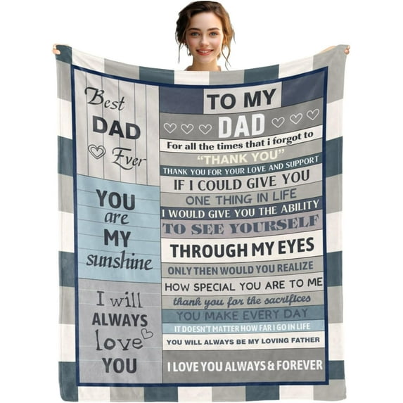 Gifts for Dad, Dad Gifts from Daughter/Son, Dad Gifts, Dad Birthday Gift, Dad Blanket 60"x50", Best Dad Ever Gifts, Father Gift Ideas, Dad Gifts for Fathers Day/Birthday/Christmas, Dad Blanket 60"x50"